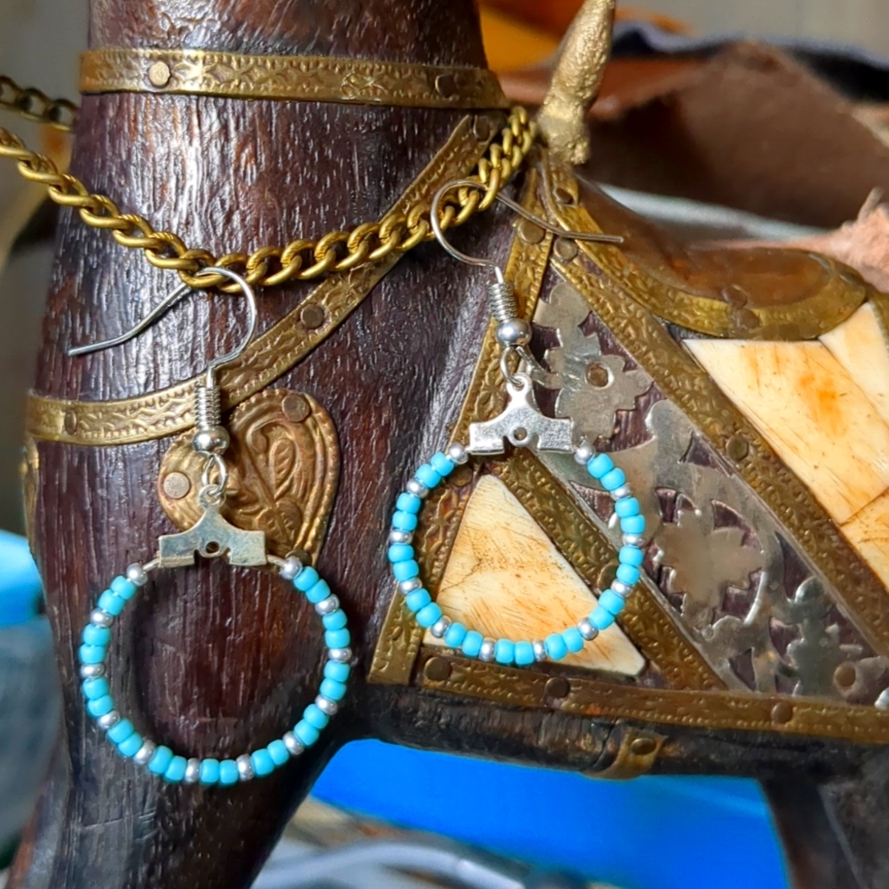 Turquoise and Silver dangles